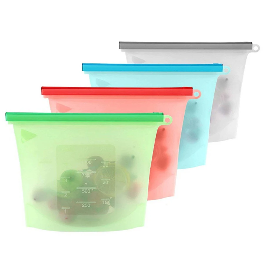 Food Storage Zipper - 1000ml Reusable Silicone Food Grade Storage