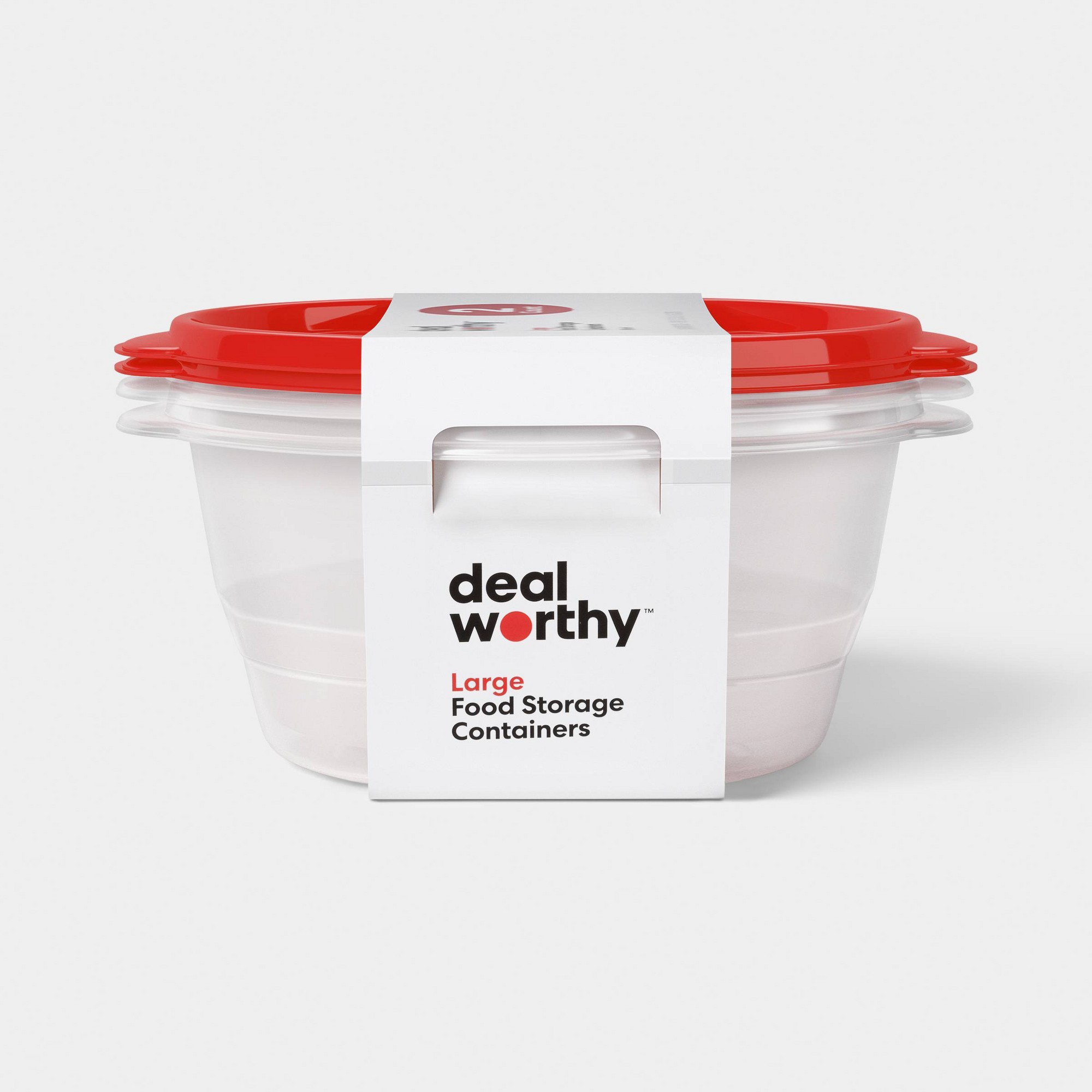 Food Storage Prep Containers - 2ct Large Round Food Storage Containers