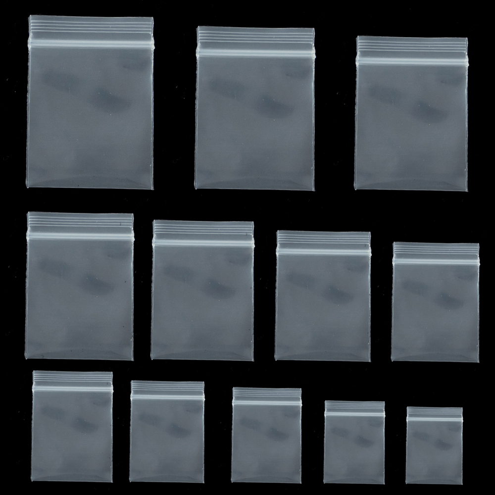 Food Storage Zipper - 100Pieces Transparent Mini Small Plastic Zipper