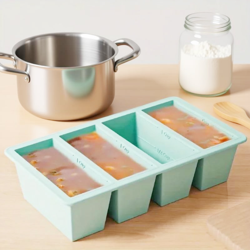 Food Storage Frozen - 1Pc Silicone Freezer Tray With Lid