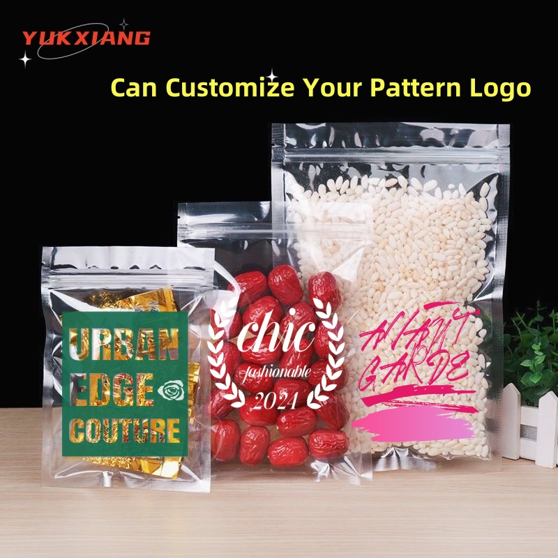 Zebra Food Storage - 50pcs Transparent Flat Bottom Bag Stand-Up