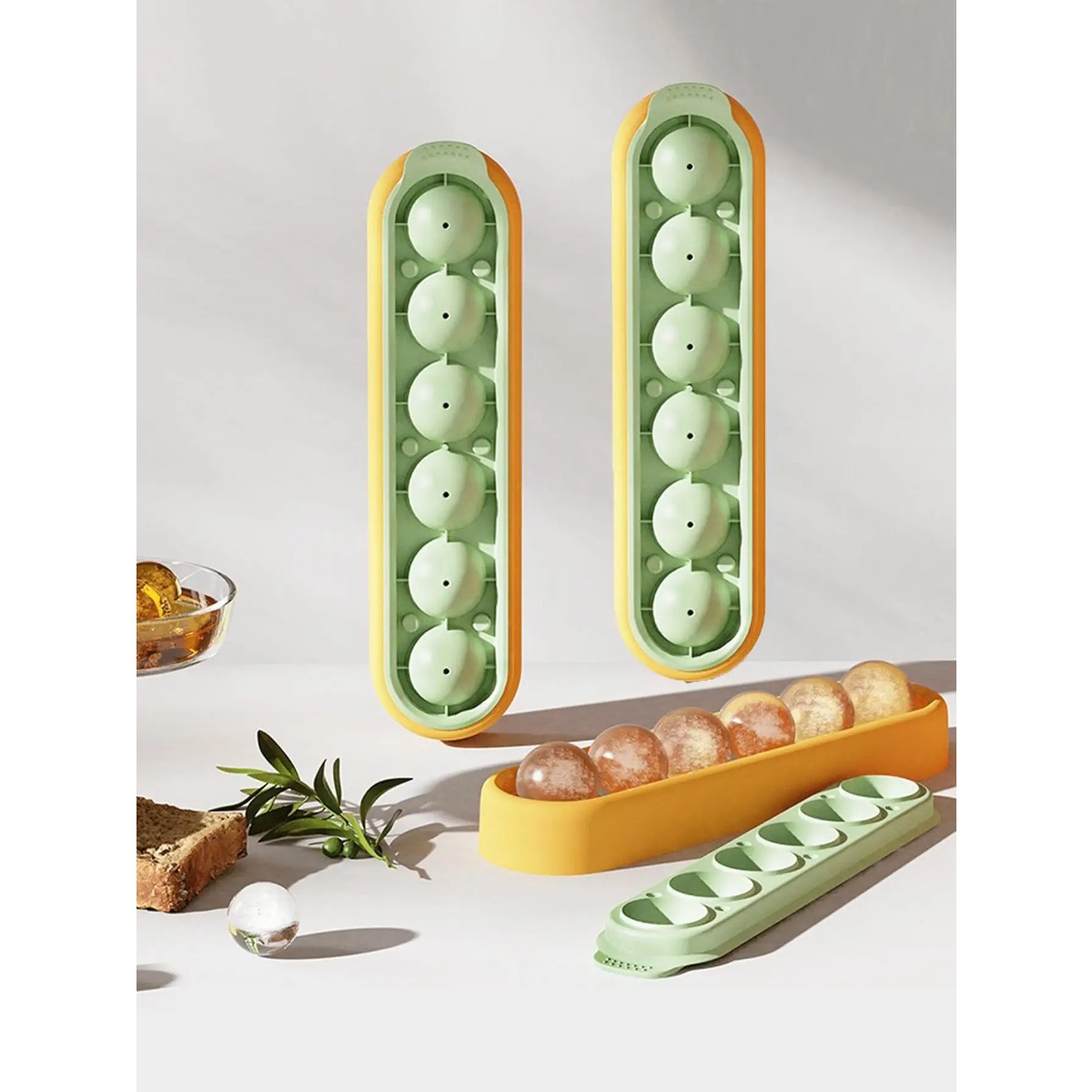 Food Storage Frozen - 1 Round Ice Hockey Mold, Silicone