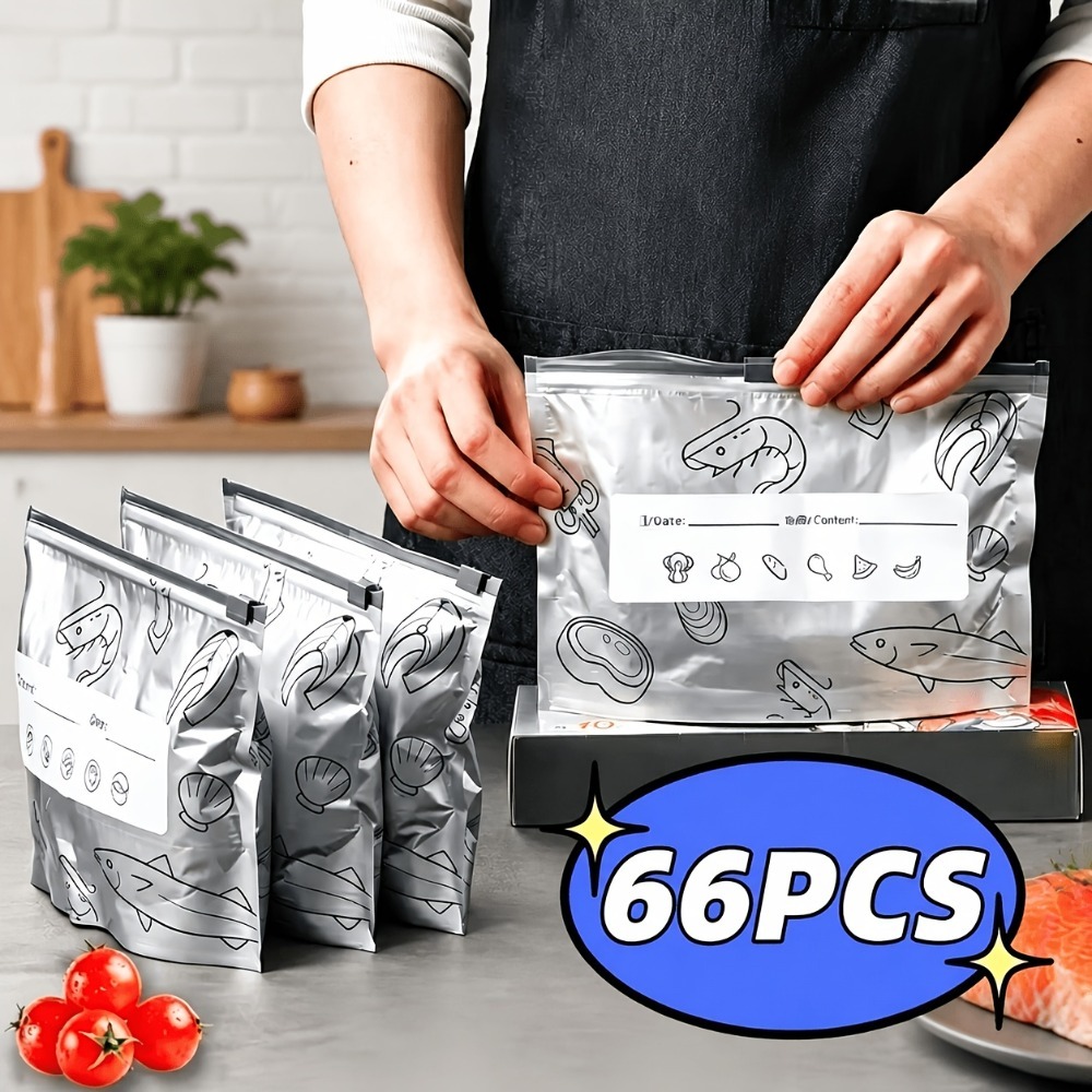 66Pcs Aluminum Foil Food Stora - Food Storage Zipper recension och pris