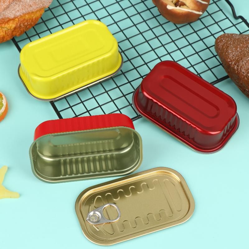 2Pcs Metal Rectangular Empty M - Food Storage Small recension och pris