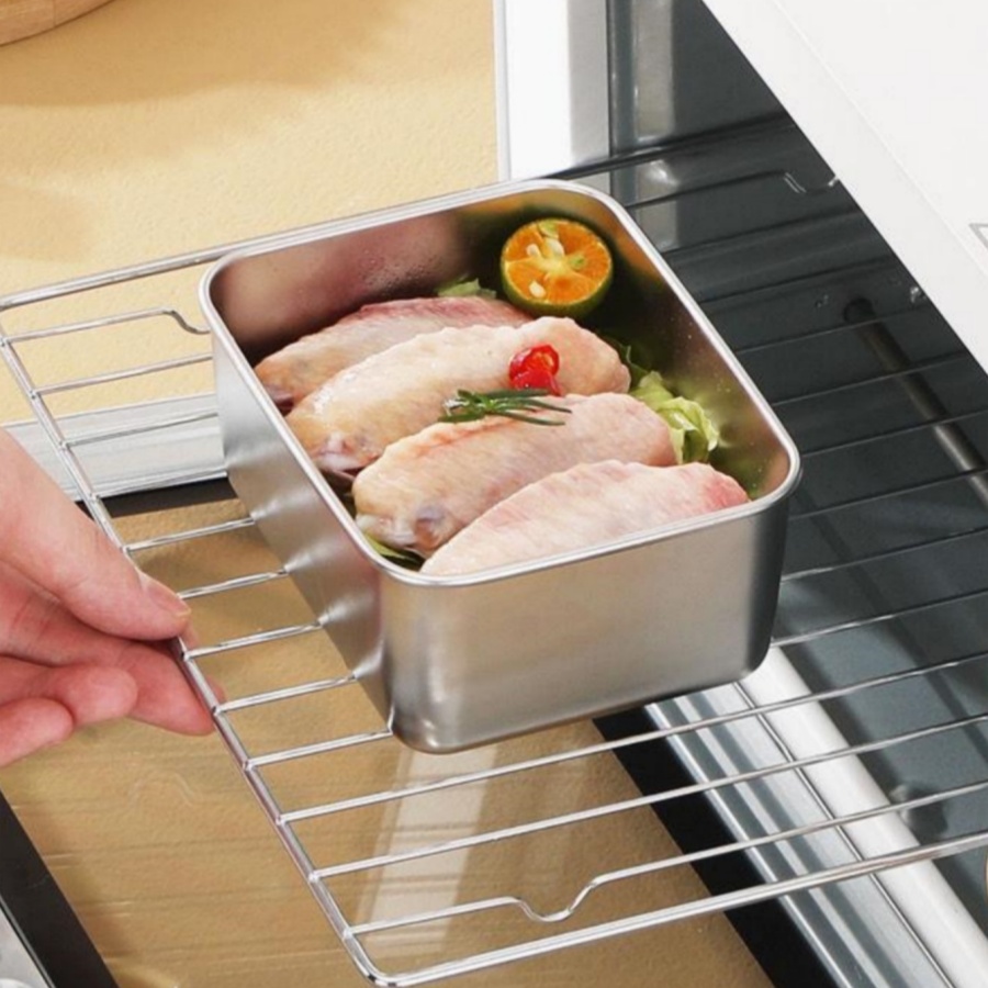 1-2-3pc Rectangular Stainless  - Food Storage Prep Containers recension och pris