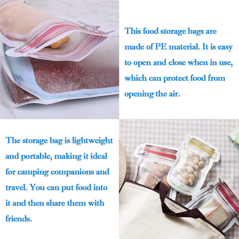 Reusable Mason Bottle Zipper B - Food Storage Zipper recension och pris