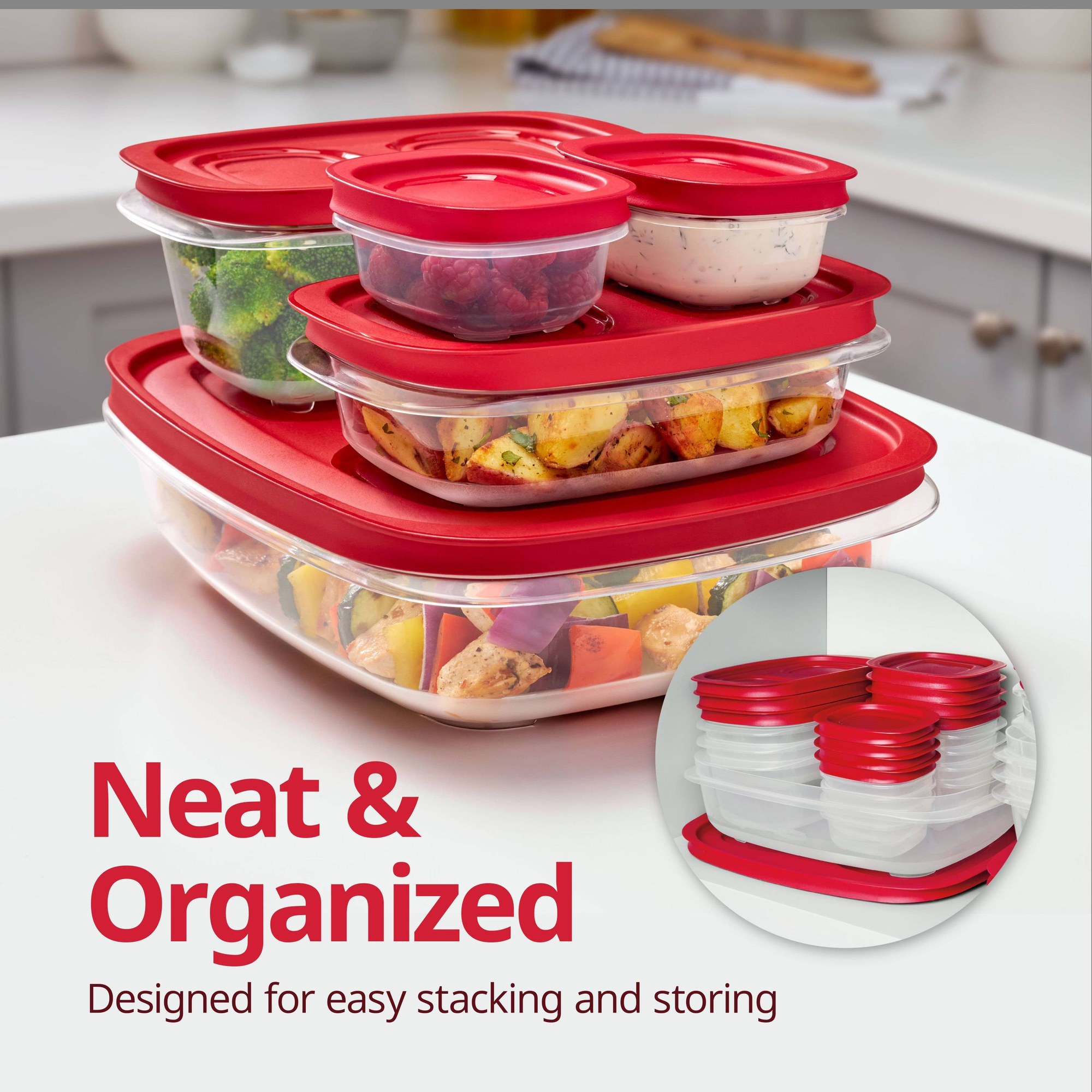 Red Rectangular Food Storage C - Food Storage Prep Containers recension och pris