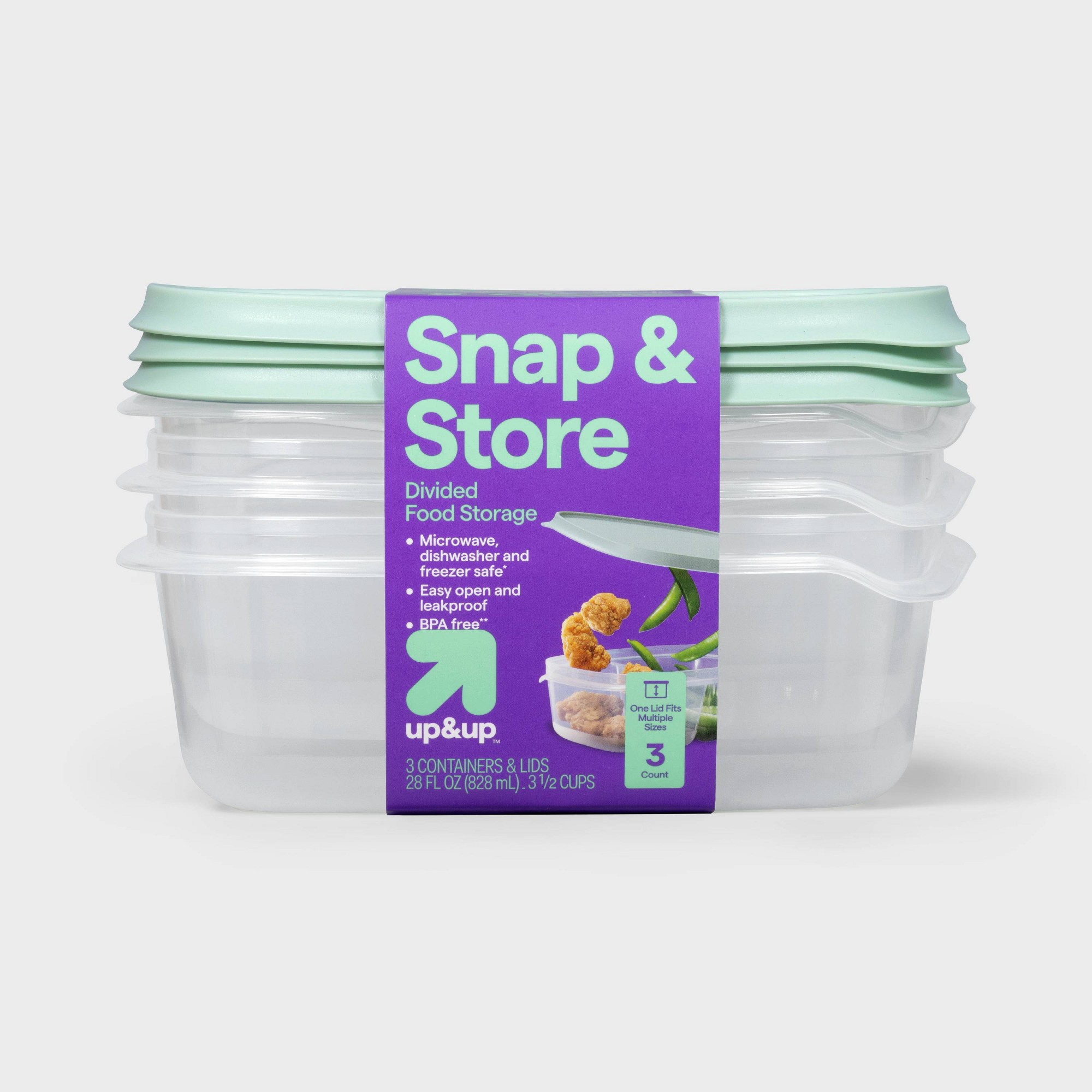 3ct Clear Plastic Divided Rect - Food Storage Prep Containers recension och pris