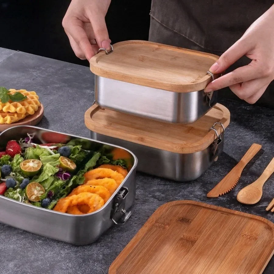 New 304 Stainless Steel Bamboo - Food Storage Quart recension och pris