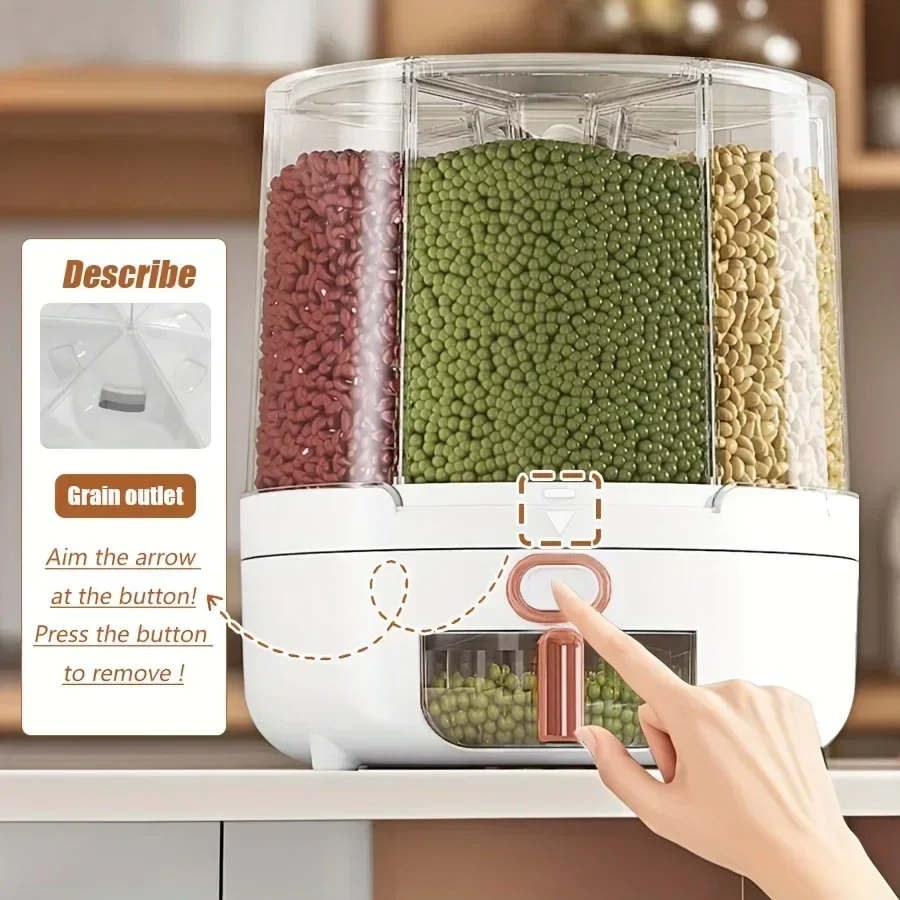 6-Compartment 360° Rotating Ai - Food Storage Pantry recension och pris