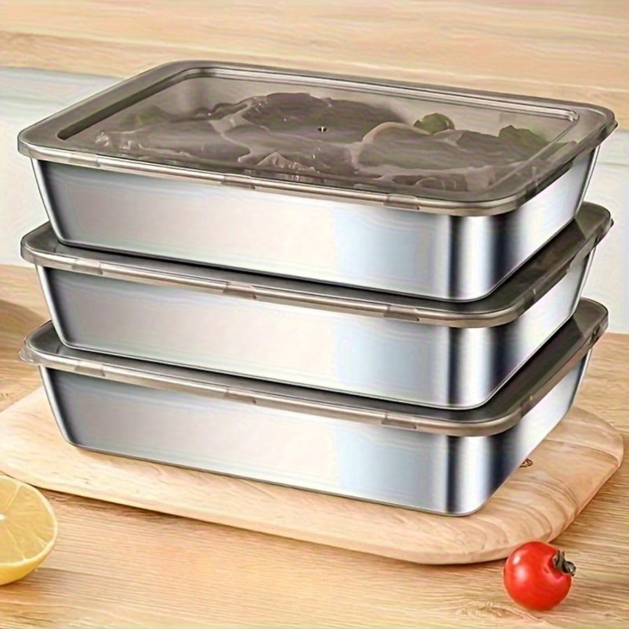 6pcs(3 Boxes+ 3 Lids) Stainles - Food Storage Prep Containers recension och pris
