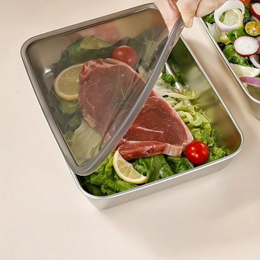 6pcs(3 Boxes+ 3 Lids) Stainles - Food Storage Prep Containers recension och pris
