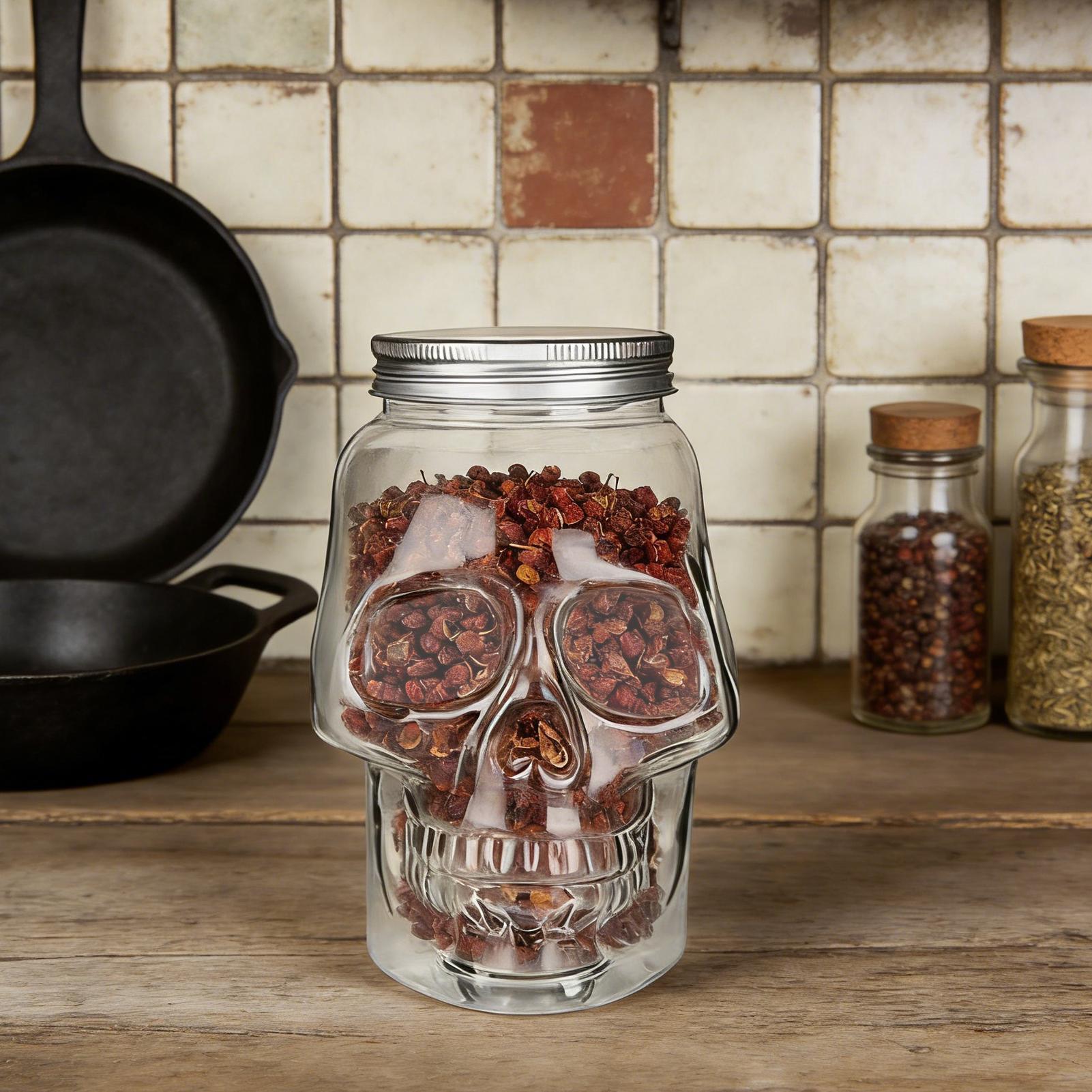 Spooky Skull storage Jars with - Xmas Food Storage Containers recension och pris