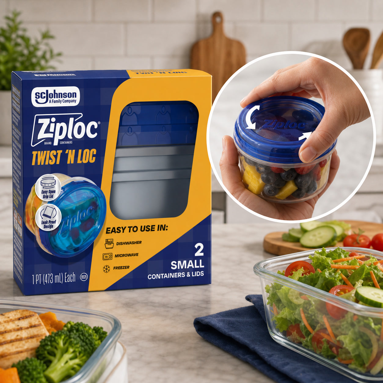 2ct Small Twist Lock Food Stor - Food Storage Small recension och pris