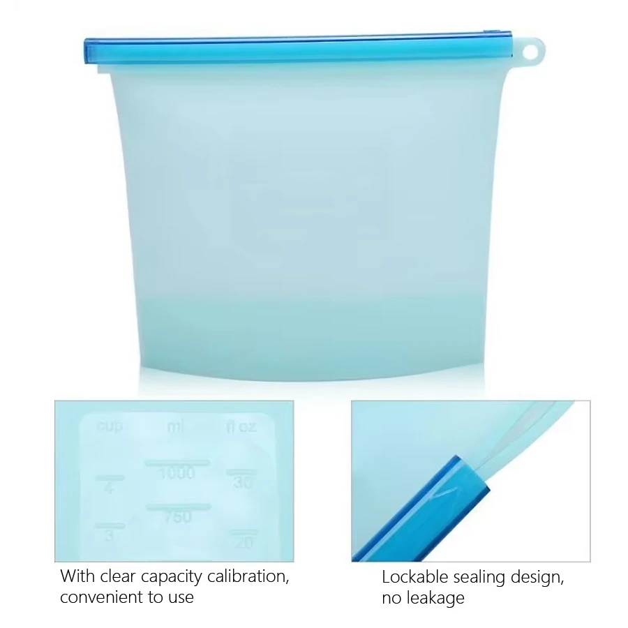 1000ml Reusable Silicone Food  - Food Storage Zipper recension och pris