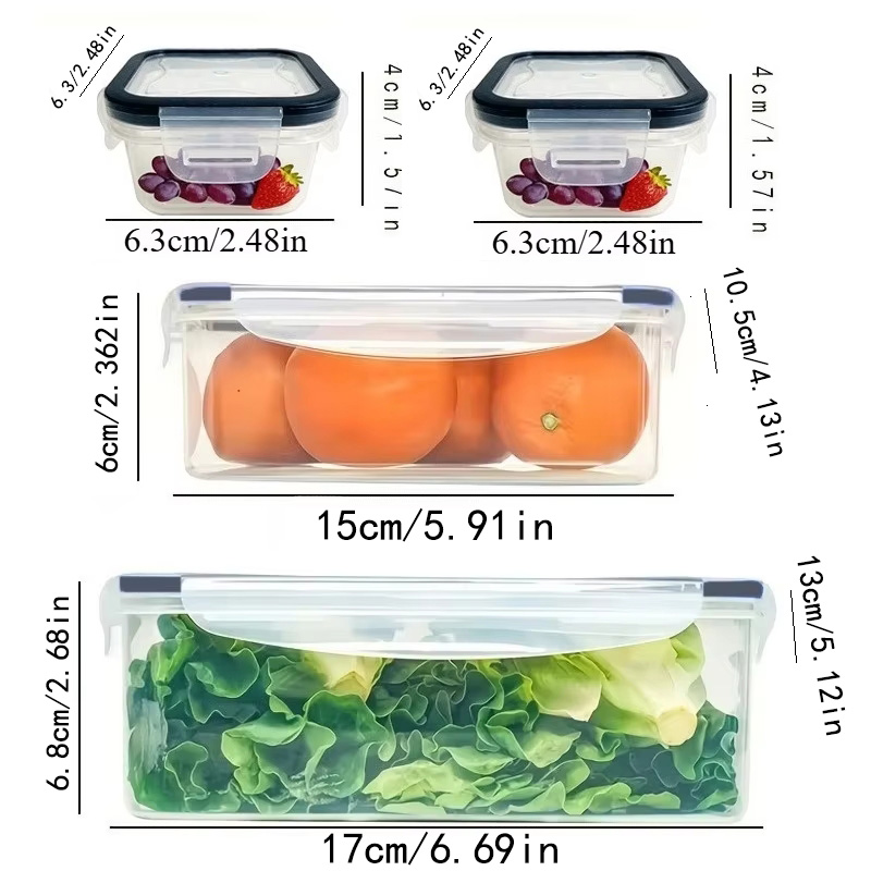 8Pcs Set Includes 4 Containers - Food Storage Quart recension och pris