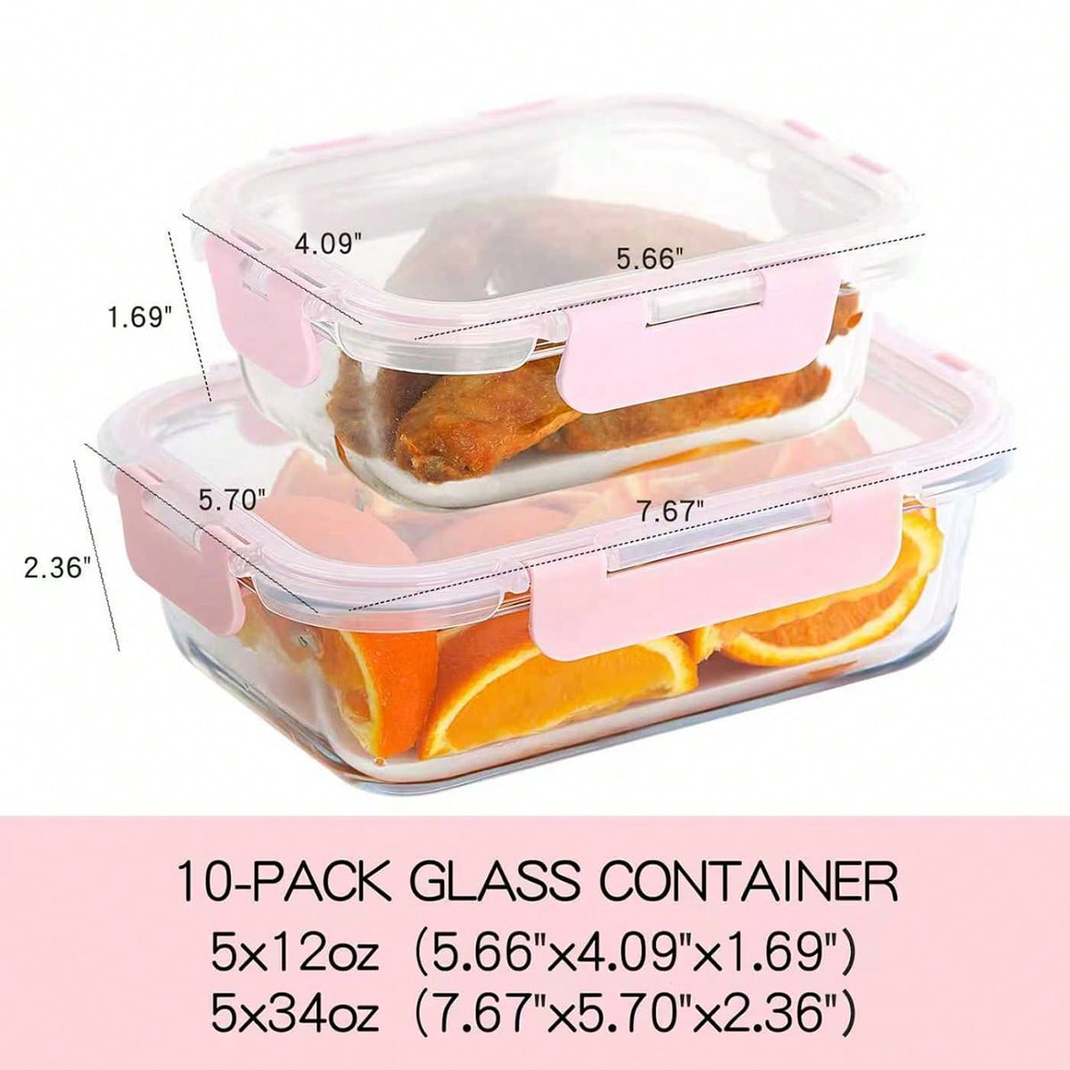 10 Pack Glass Meal Prep Contai - Food Storage Prep Containers recension och pris