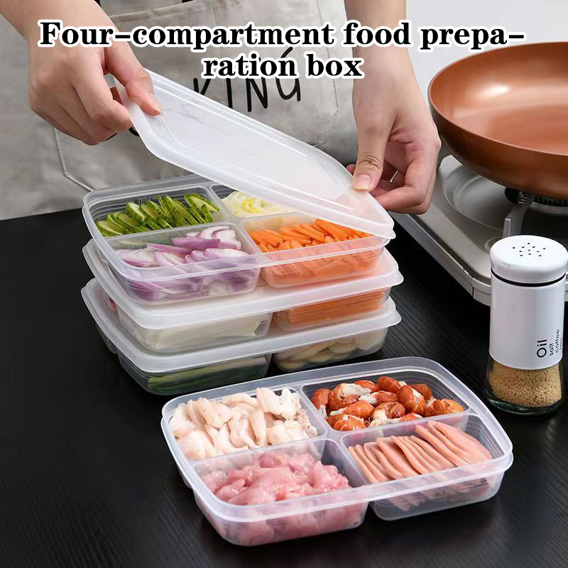 New【4 Grids Plastic Storage Bo - Food Storage Quart recension och pris