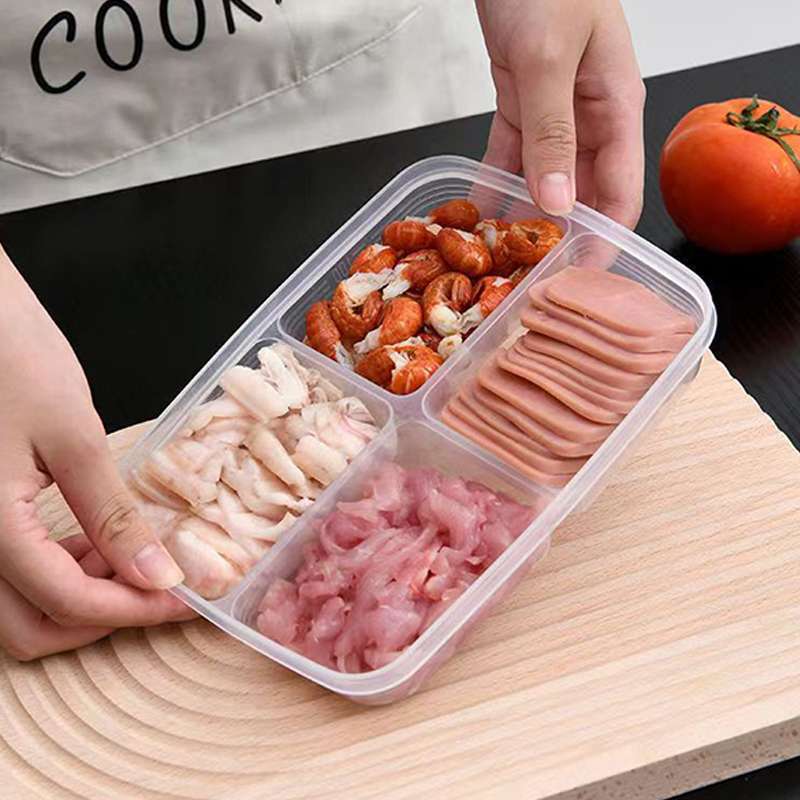 New【4 Grids Plastic Storage Bo - Food Storage Quart recension och pris