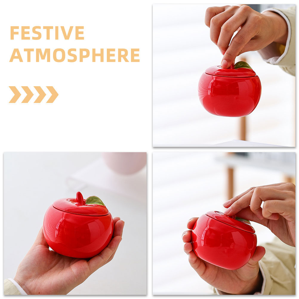 2Pcs Ceramic Christmas Contain - Xmas Food Storage Containers recension och pris