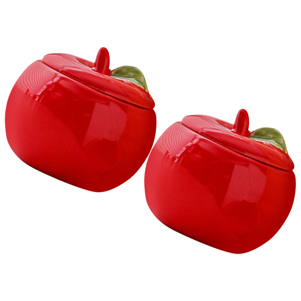 2Pcs Ceramic Christmas Contain - Xmas Food Storage Containers recension och pris