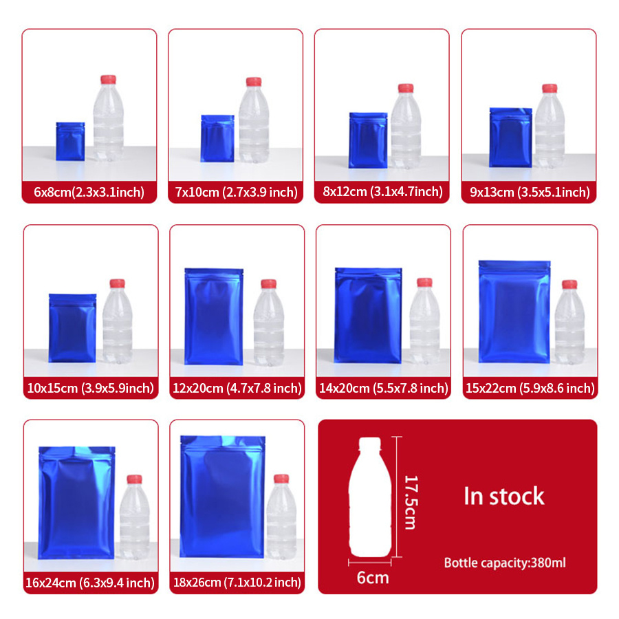100pcs Matte Blue Foil Zipper  - Food Storage Zipper recension och pris