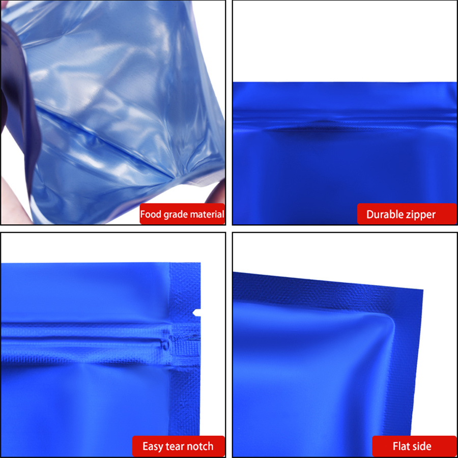 100pcs Matte Blue Foil Zipper  - Food Storage Zipper recension och pris