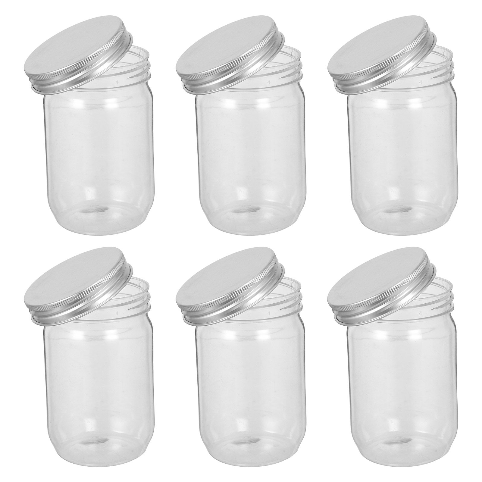 6Pcs Clear Plastic Mason Jars  - Food Storage Containers recension och pris