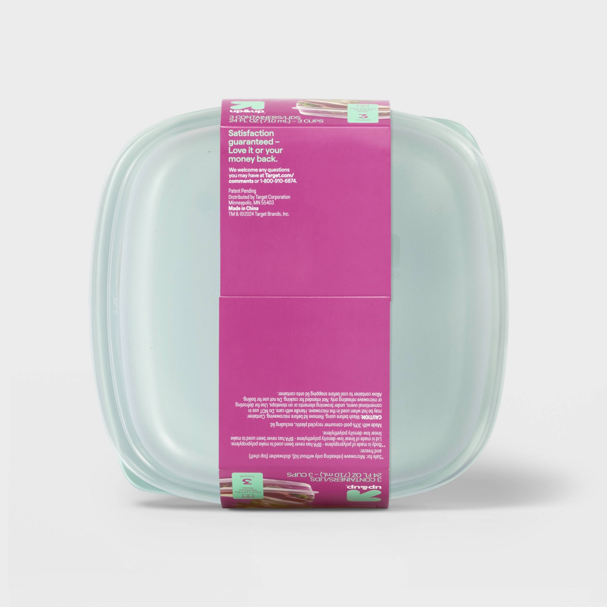 3ct Square Food Storage Contai - Food Storage Prep Containers recension och pris